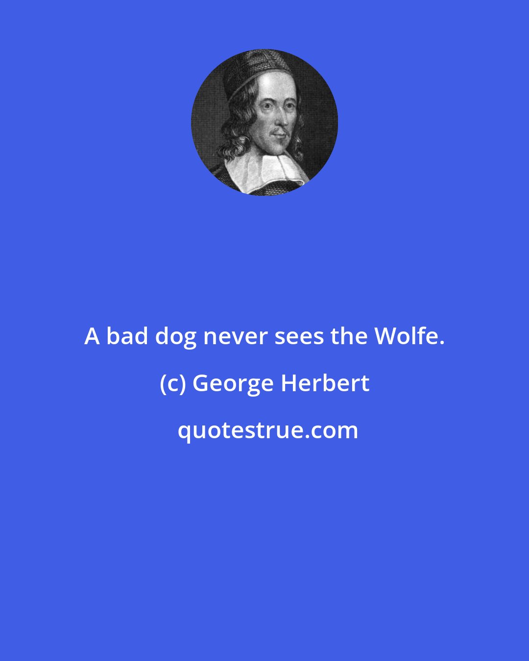 George Herbert: A bad dog never sees the Wolfe.