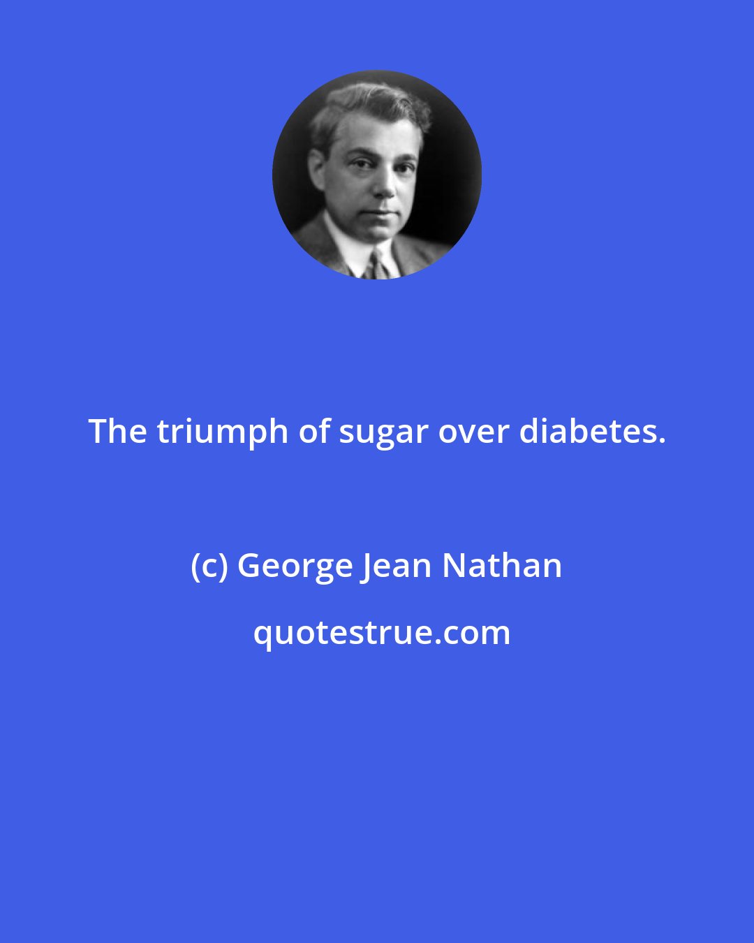 George Jean Nathan: The triumph of sugar over diabetes.