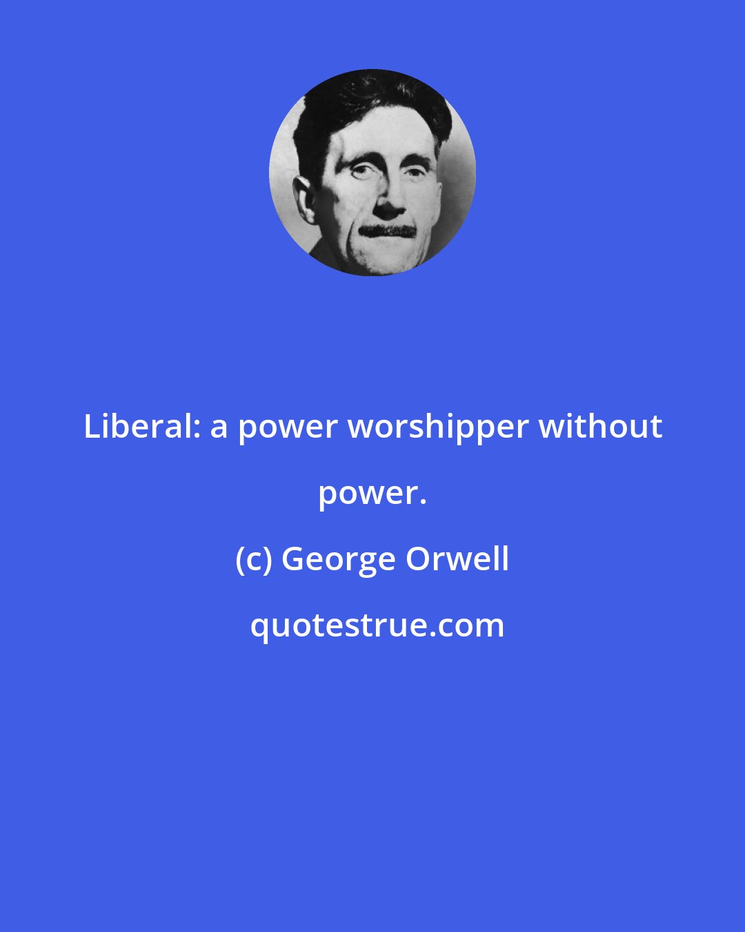 George Orwell: Liberal: a power worshipper without power.