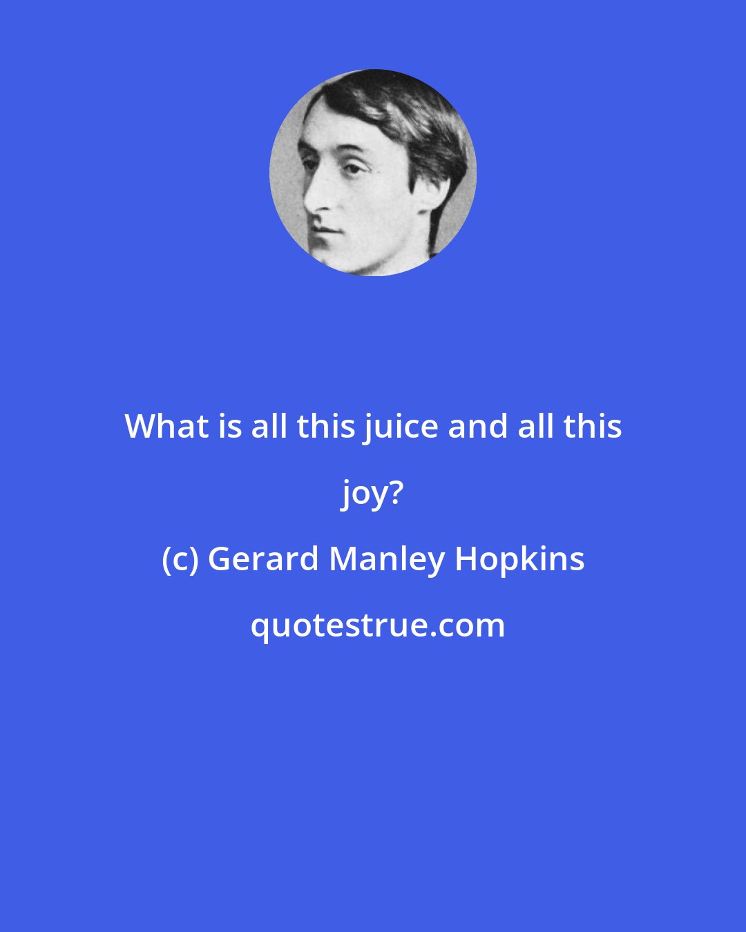 Gerard Manley Hopkins: What is all this juice and all this joy?