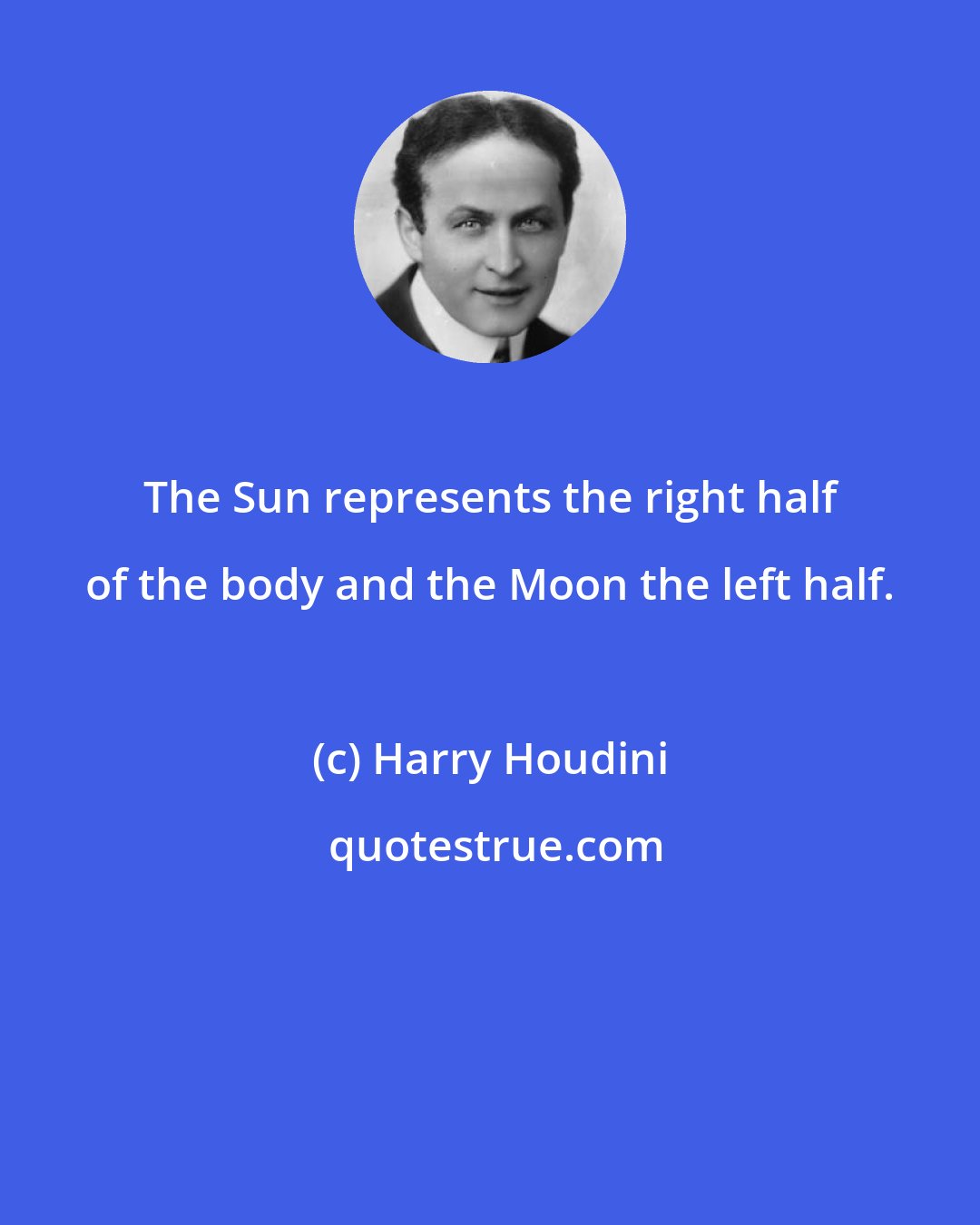 Harry Houdini: The Sun represents the right half of the body and the Moon the left half.