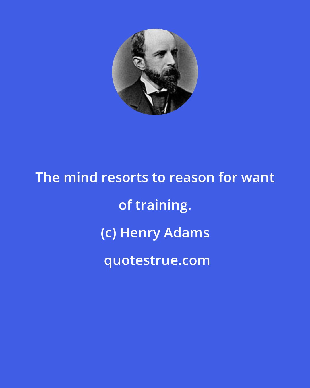 Henry Adams: The mind resorts to reason for want of training.