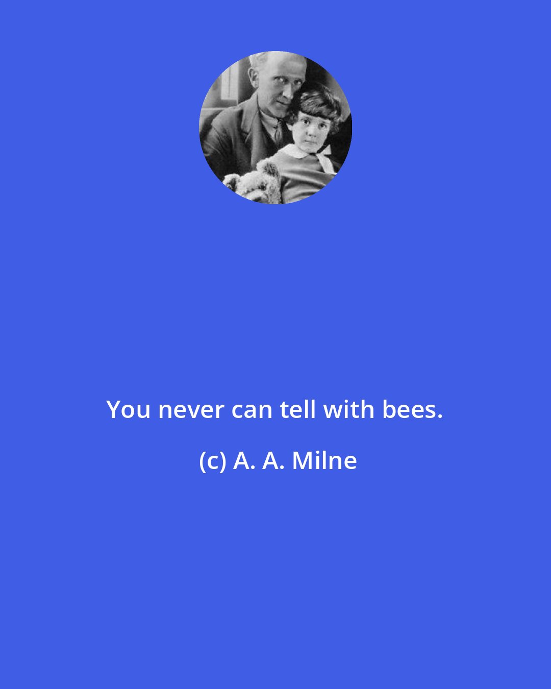 A. A. Milne: You never can tell with bees.