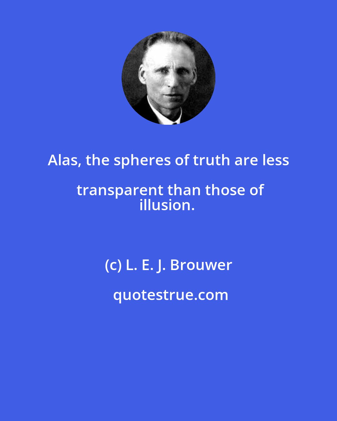 L. E. J. Brouwer: Alas, the spheres of truth are less transparent than those of
illusion.