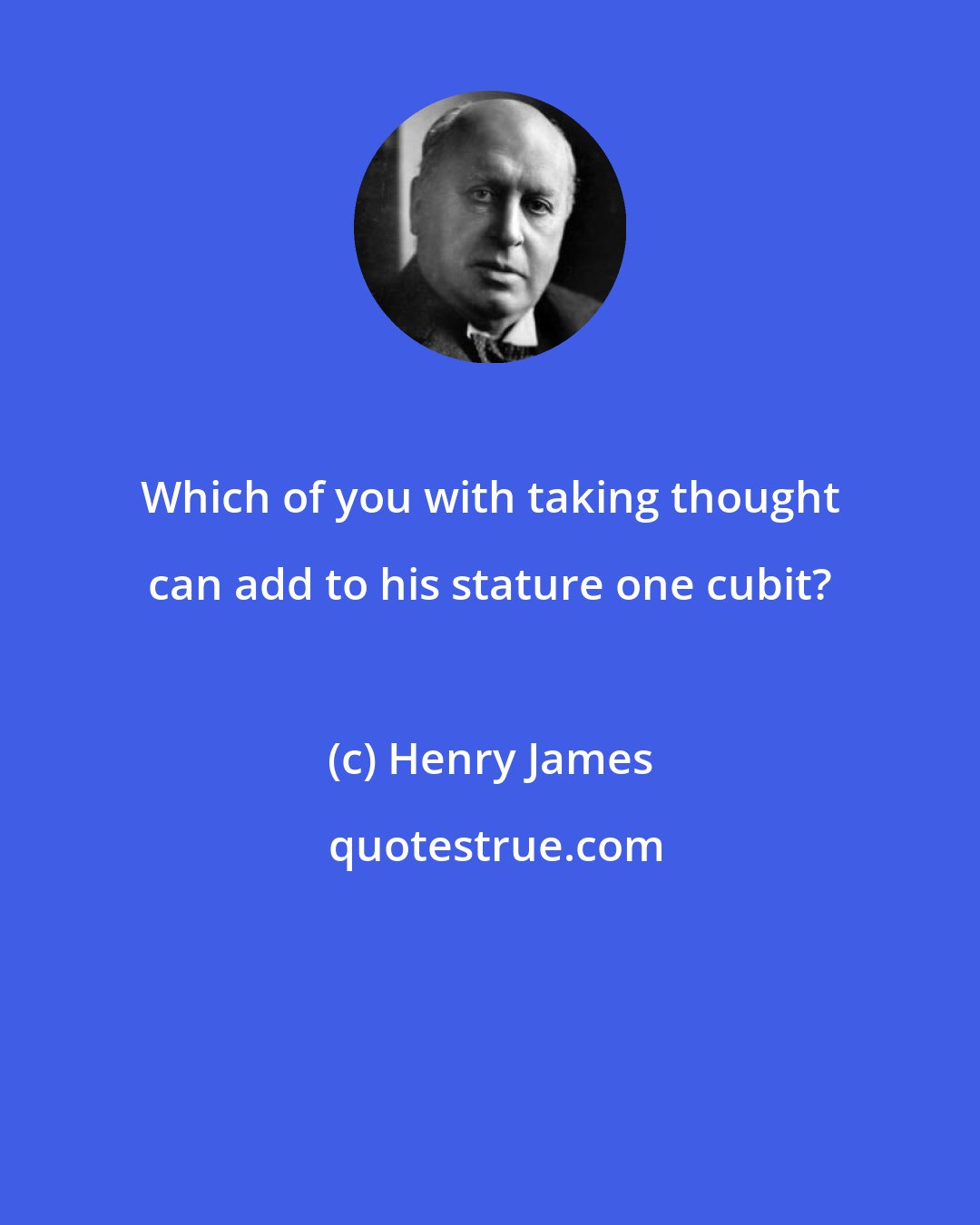 Henry James: Which of you with taking thought can add to his stature one cubit?
