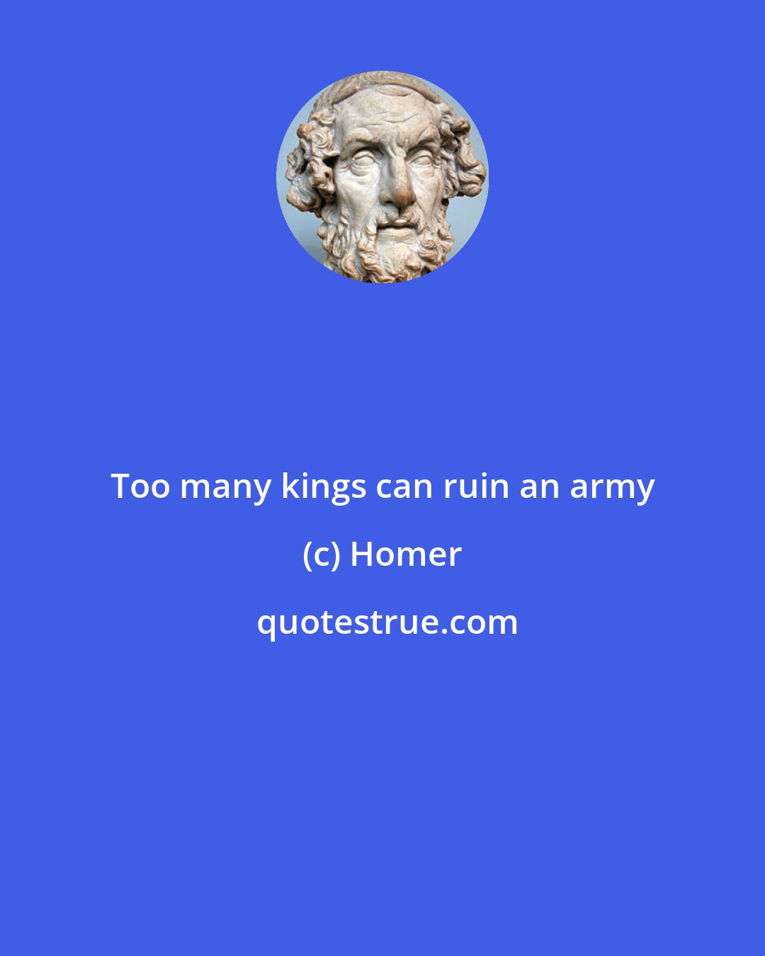 Homer: Too many kings can ruin an army