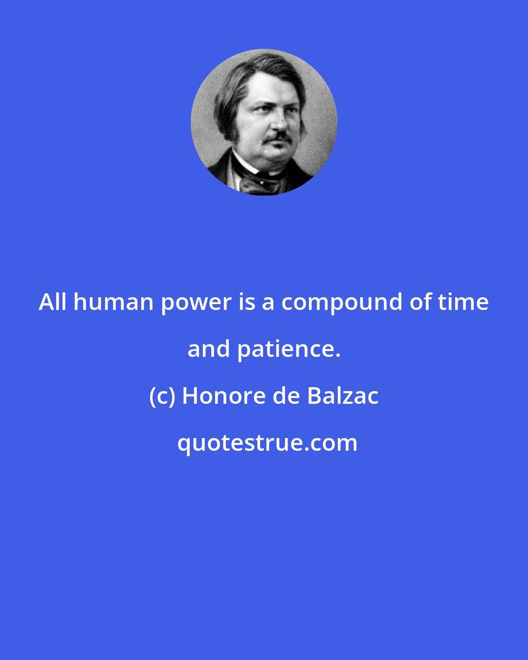 Honore de Balzac: All human power is a compound of time and patience.