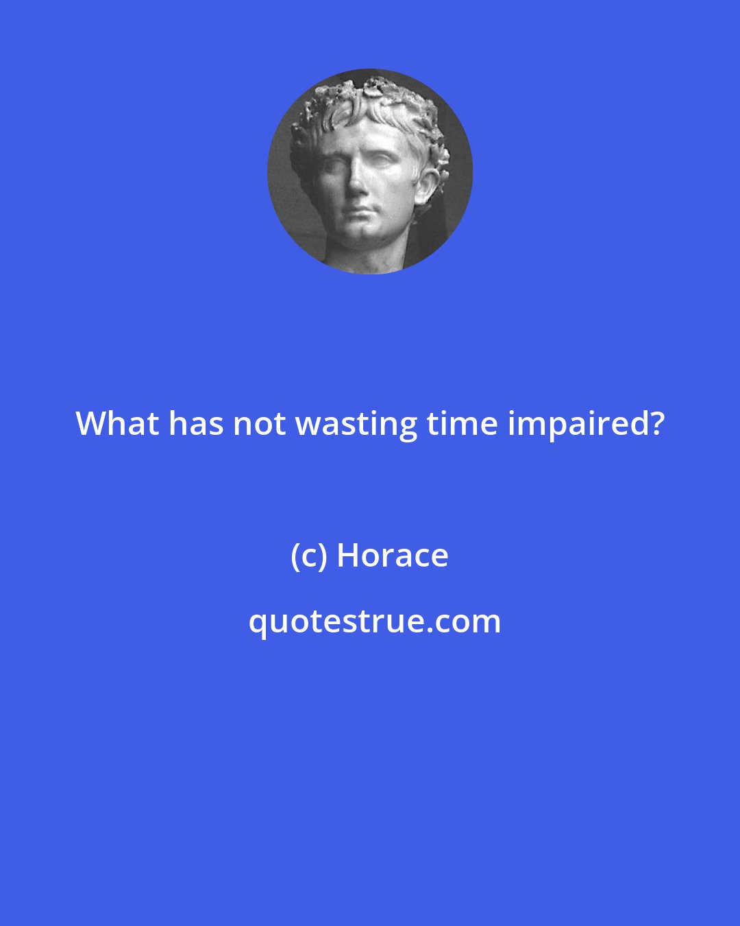 Horace: What has not wasting time impaired?