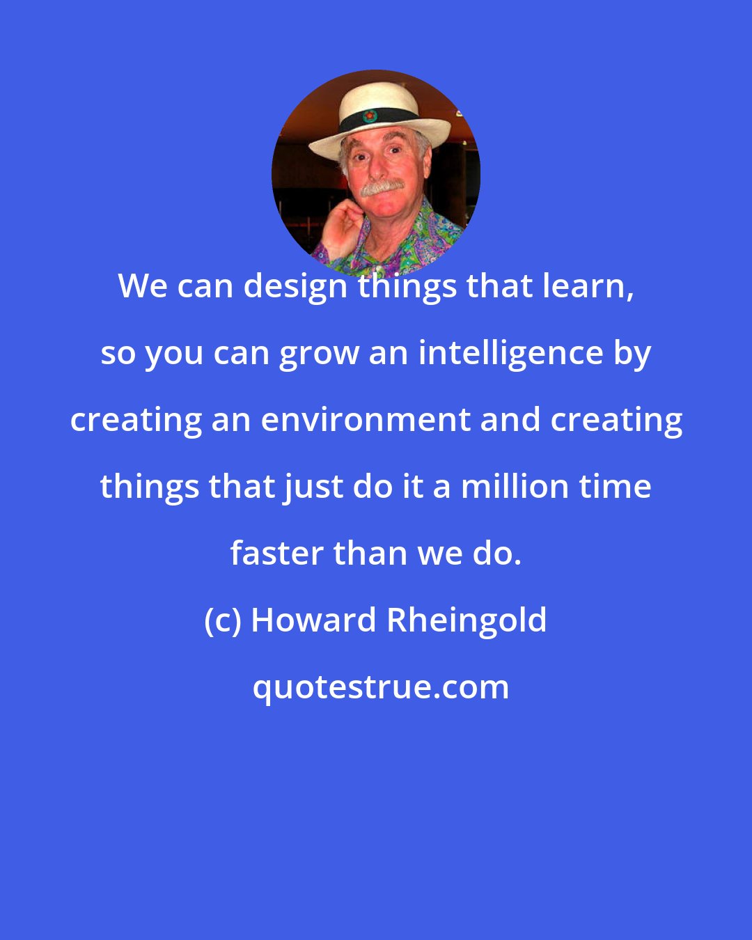 Howard Rheingold: We can design things that learn, so you can grow an intelligence by creating an environment and creating things that just do it a million time faster than we do.
