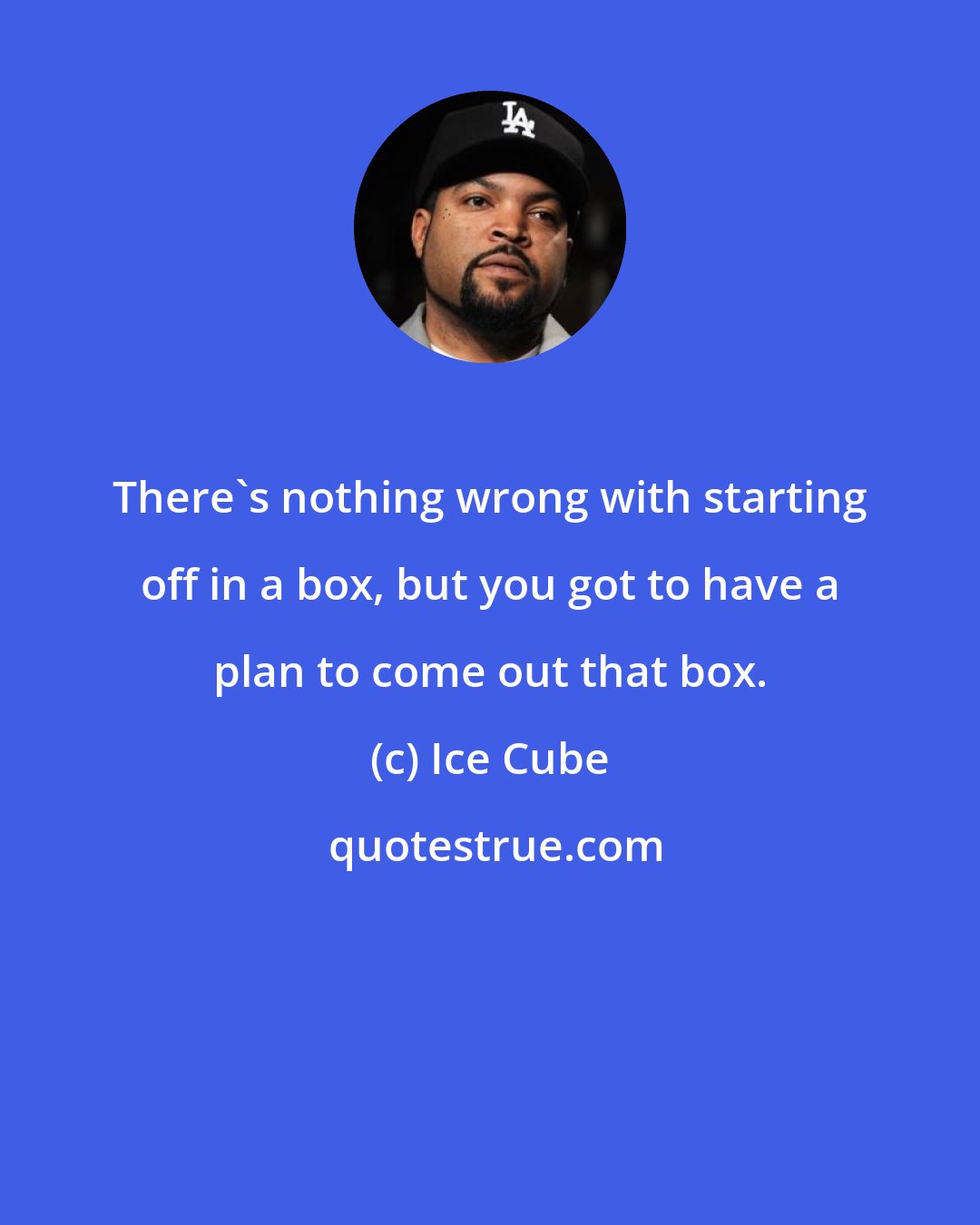 Ice Cube: There's nothing wrong with starting off in a box, but you got to have a plan to come out that box.