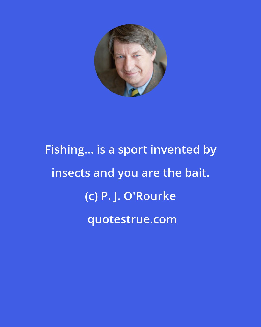 P. J. O'Rourke: Fishing... is a sport invented by insects and you are the bait.