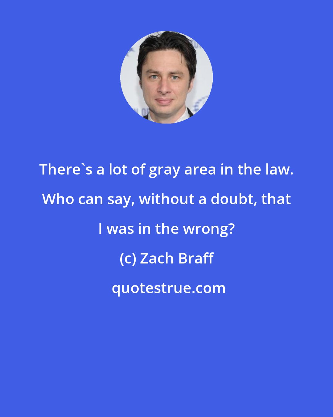 Zach Braff: There's a lot of gray area in the law. Who can say, without a doubt, that I was in the wrong?