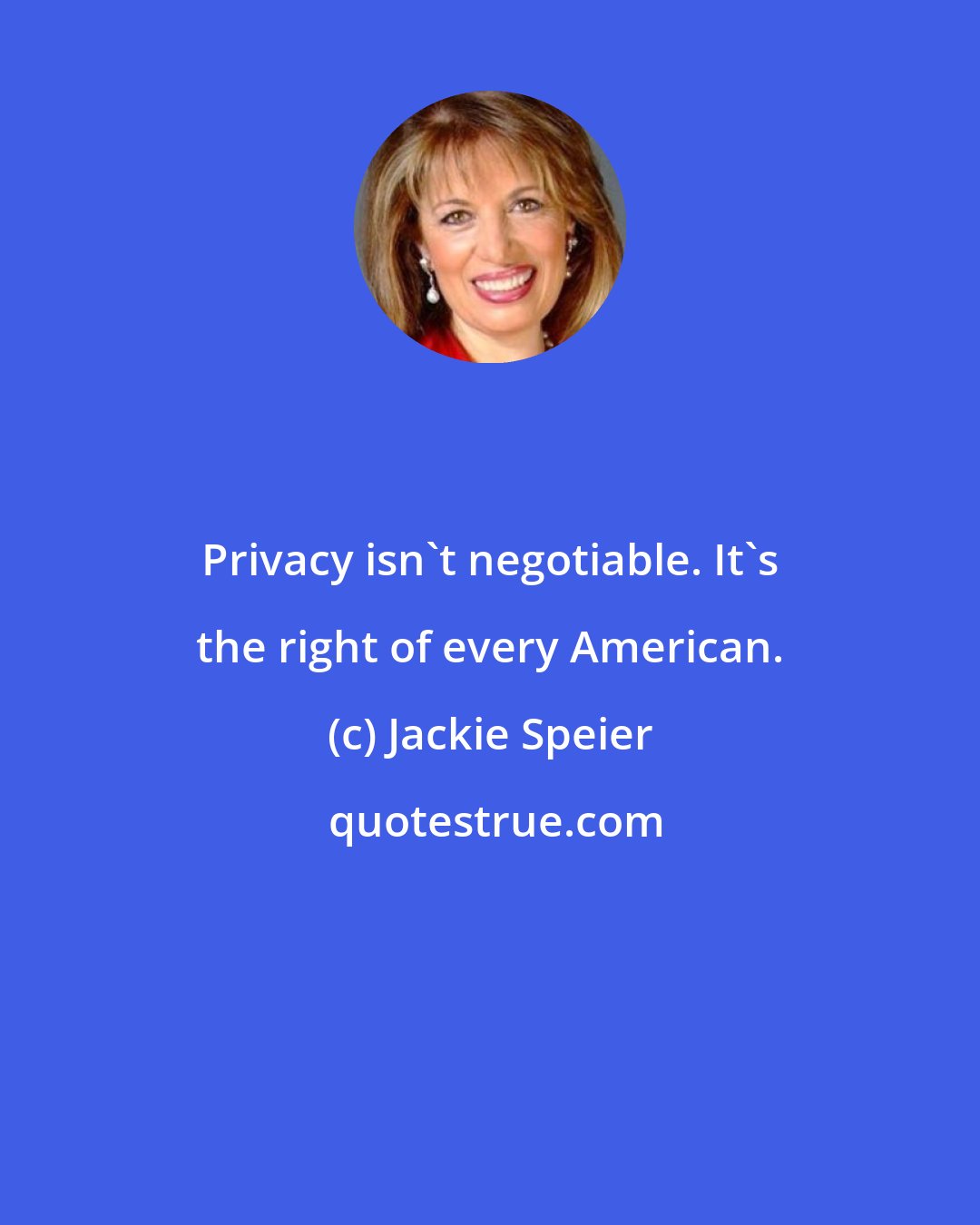 Jackie Speier: Privacy isn't negotiable. It's the right of every American.