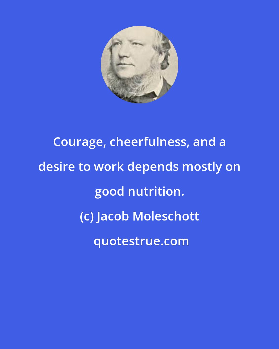 Jacob Moleschott: Courage, cheerfulness, and a desire to work depends mostly on good nutrition.