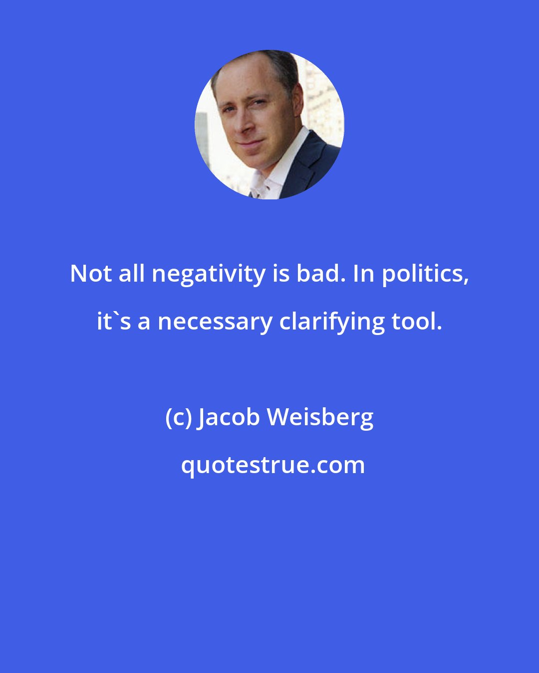 Jacob Weisberg: Not all negativity is bad. In politics, it's a necessary clarifying tool.