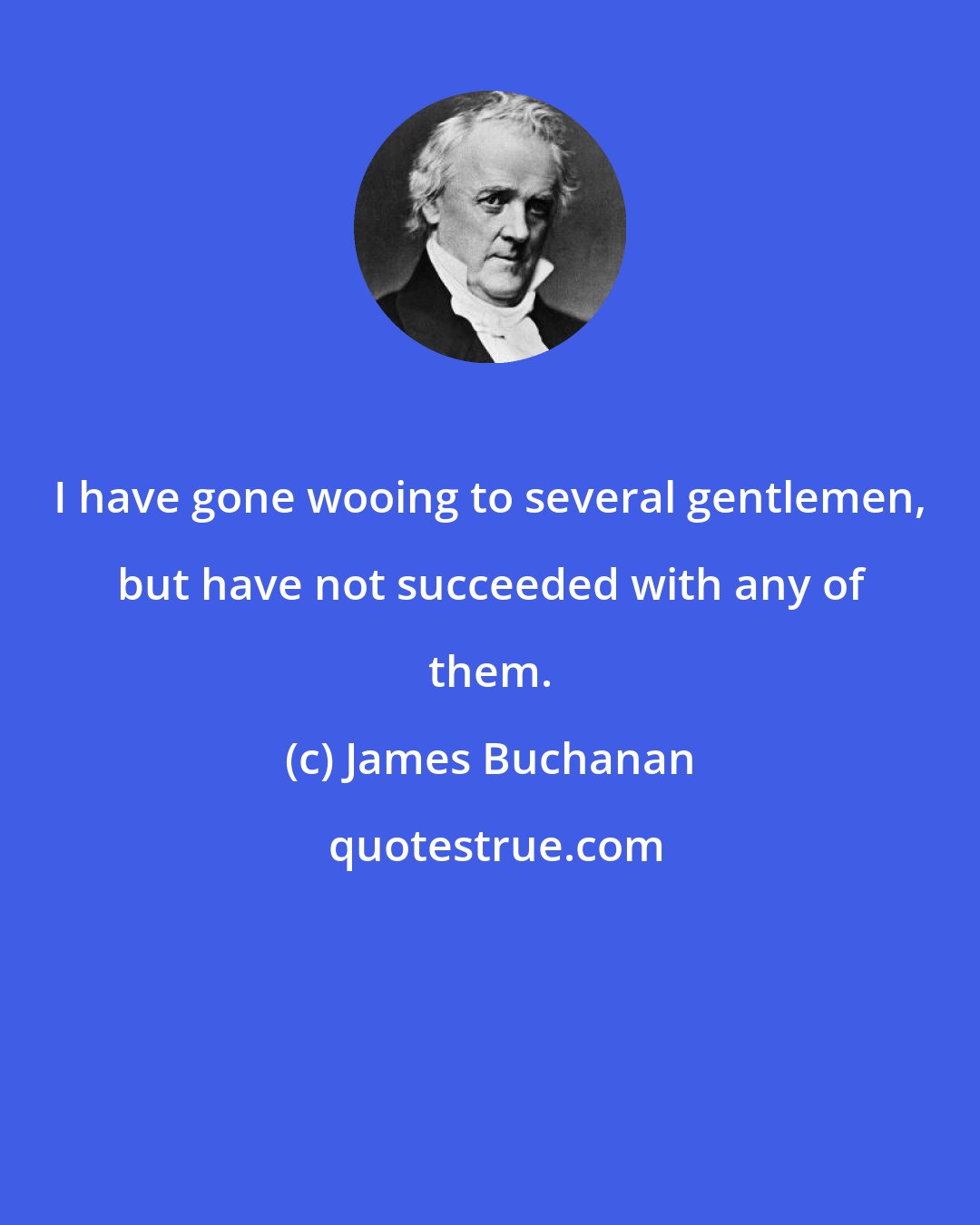 James Buchanan: I have gone wooing to several gentlemen, but have not succeeded with any of them.