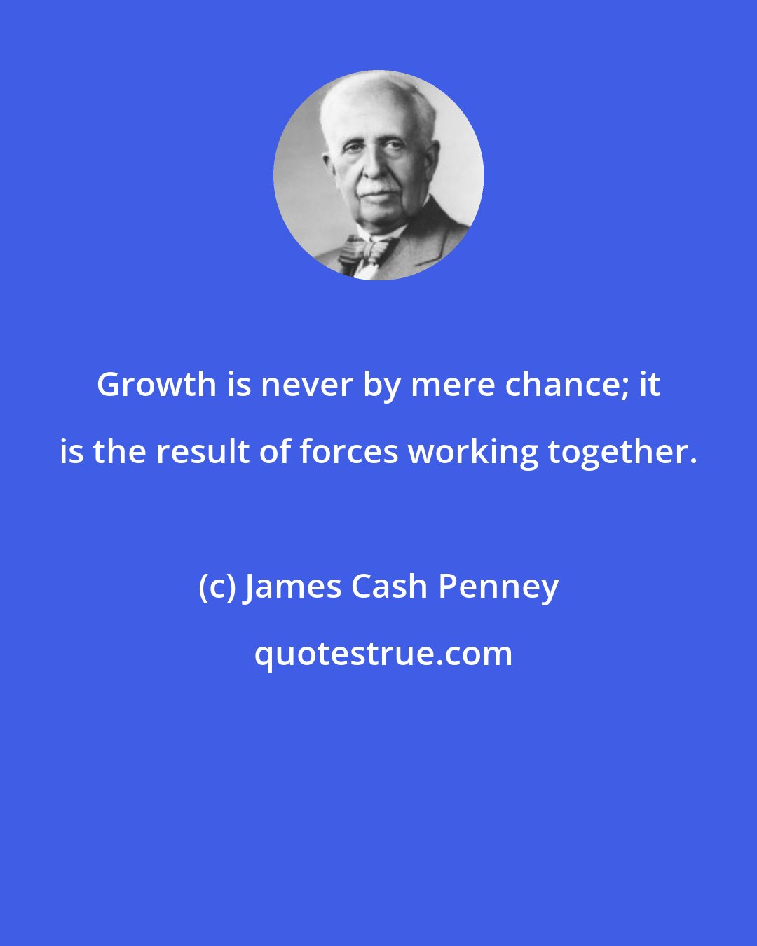 James Cash Penney: Growth is never by mere chance; it is the result of forces working together.