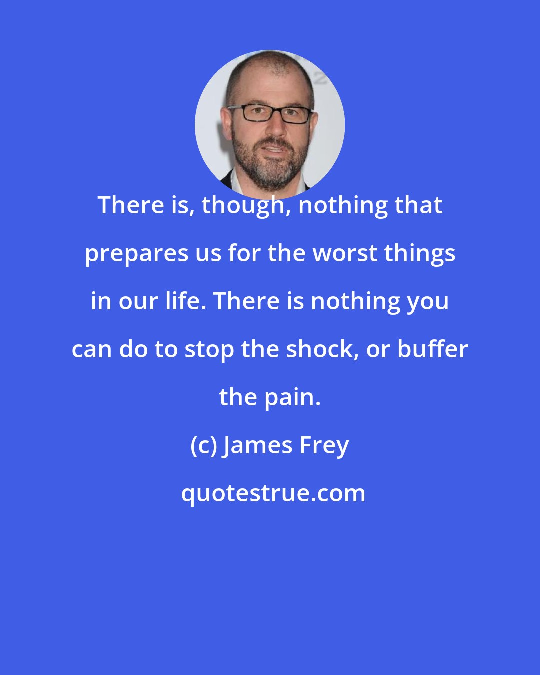 James Frey: There is, though, nothing that prepares us for the worst things in our life. There is nothing you can do to stop the shock, or buffer the pain.