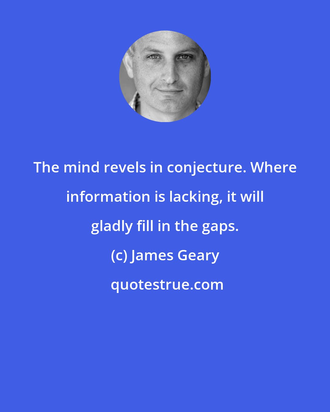 James Geary: The mind revels in conjecture. Where information is lacking, it will gladly fill in the gaps.