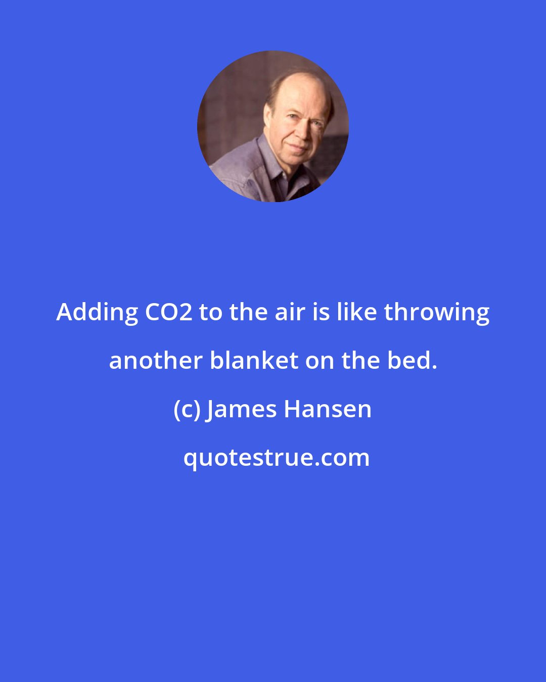 James Hansen: Adding CO2 to the air is like throwing another blanket on the bed.