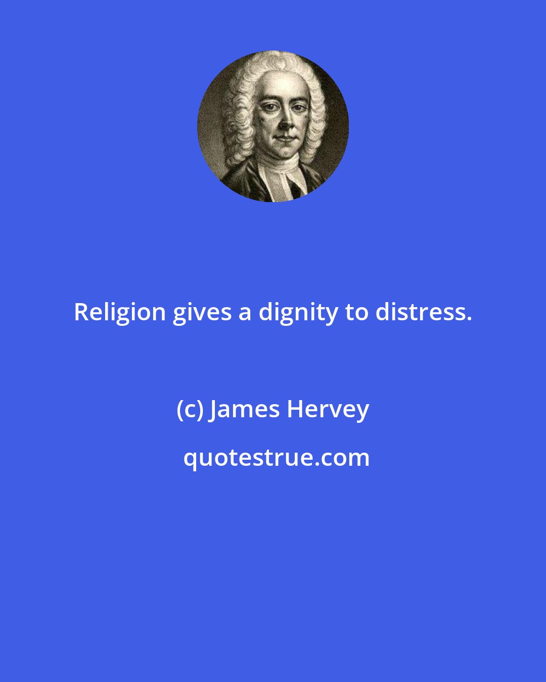 James Hervey: Religion gives a dignity to distress.