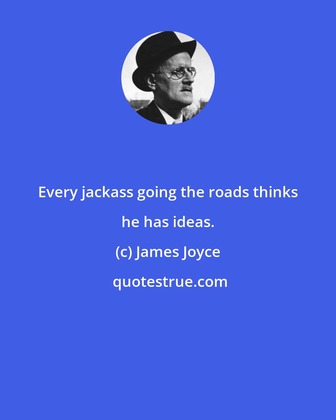 James Joyce: Every jackass going the roads thinks he has ideas.