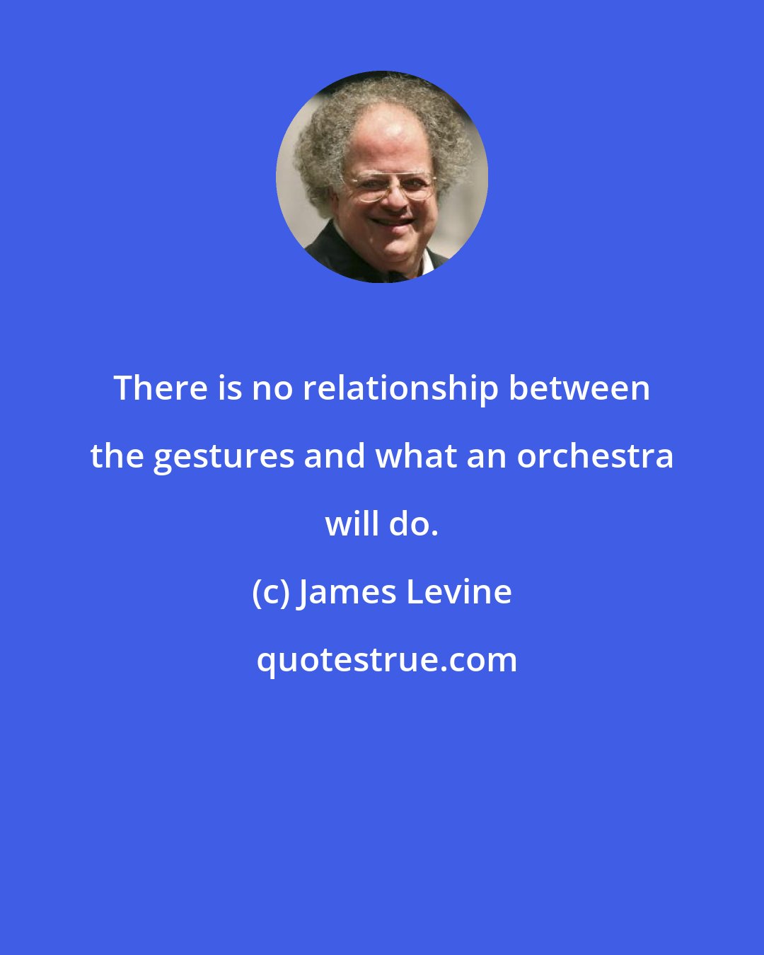 James Levine: There is no relationship between the gestures and what an orchestra will do.