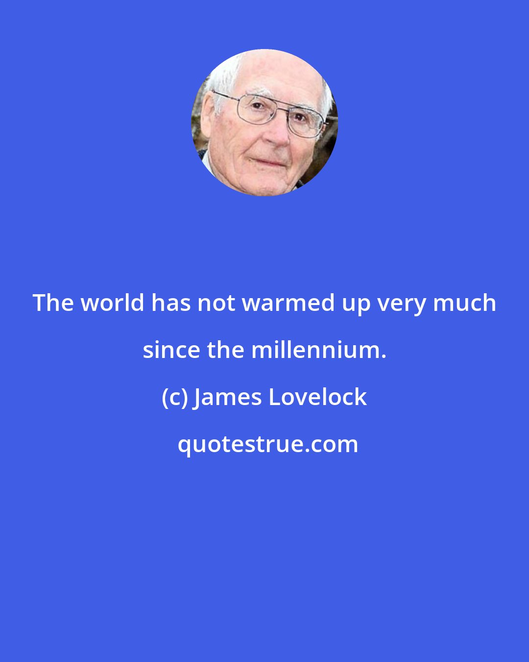 James Lovelock: The world has not warmed up very much since the millennium.