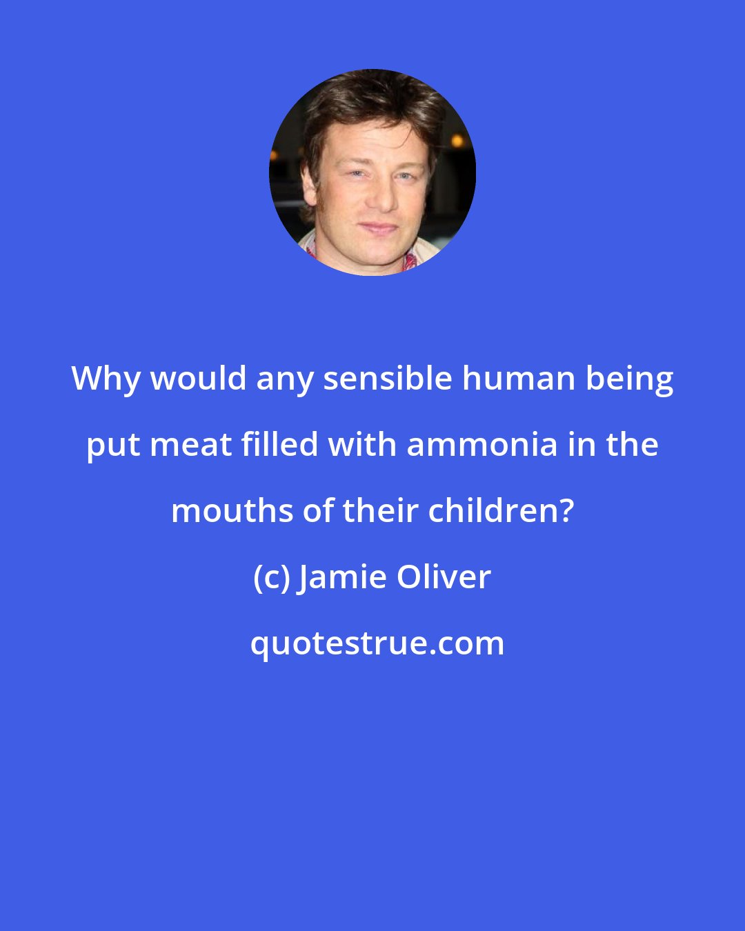 Jamie Oliver: Why would any sensible human being put meat filled with ammonia in the mouths of their children?