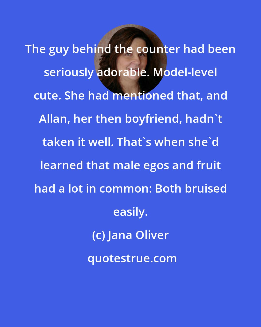 Jana Oliver: The guy behind the counter had been seriously adorable. Model-level cute. She had mentioned that, and Allan, her then boyfriend, hadn't taken it well. That's when she'd learned that male egos and fruit had a lot in common: Both bruised easily.