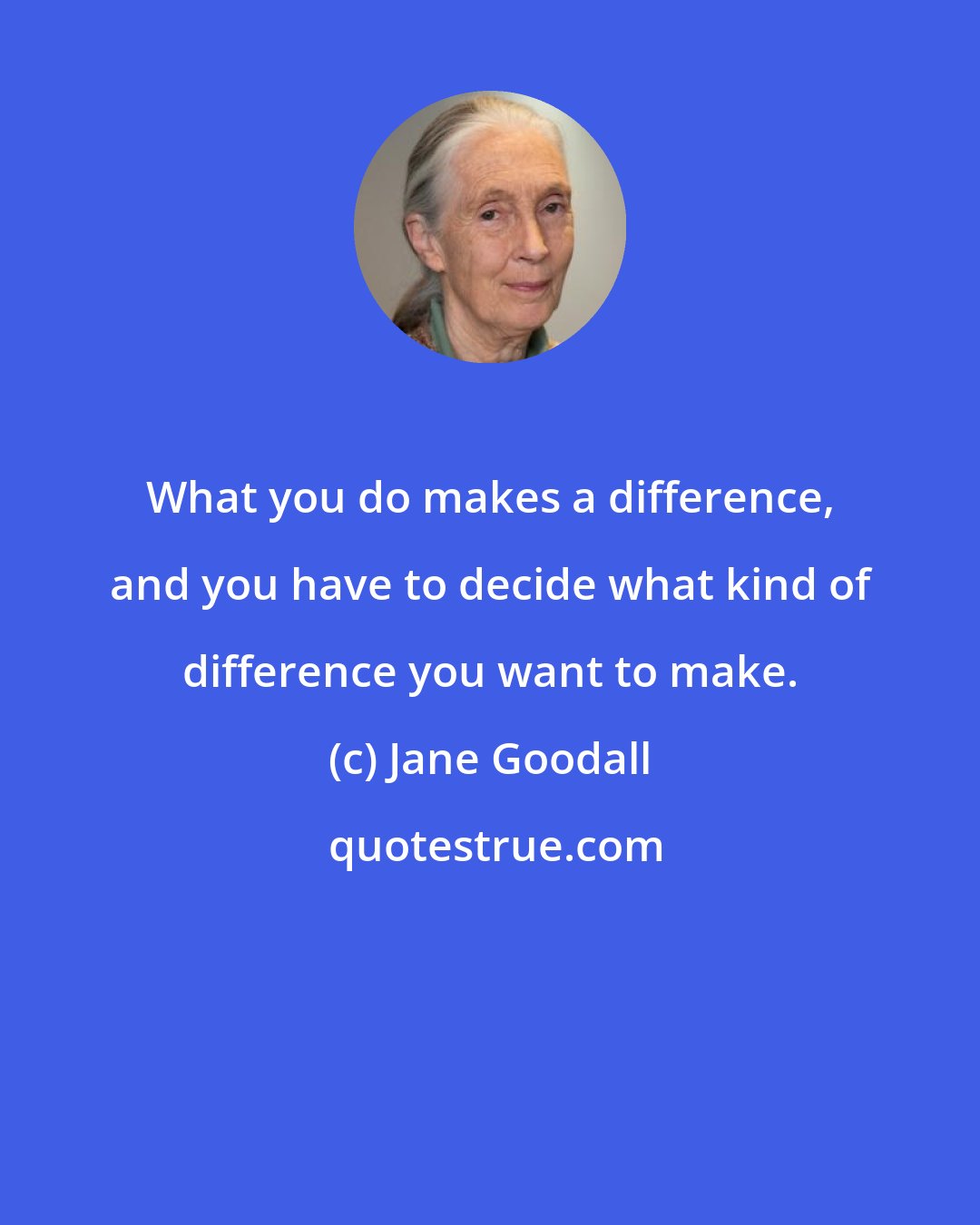 Jane Goodall: What you do makes a difference, and you have to decide what kind of difference you want to make.