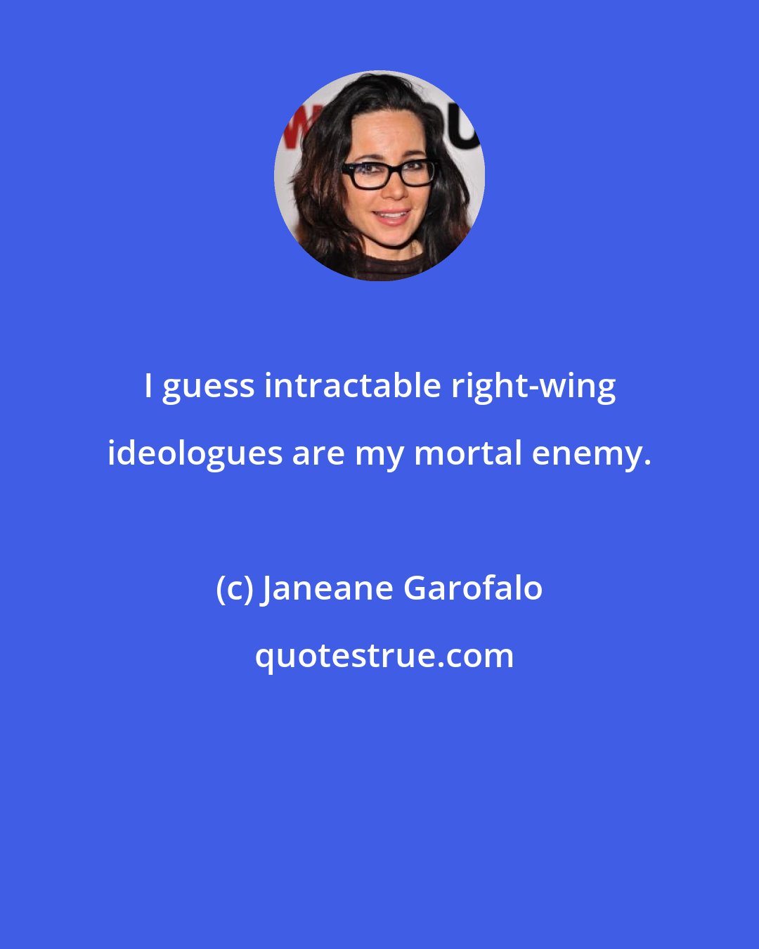 Janeane Garofalo: I guess intractable right-wing ideologues are my mortal enemy.