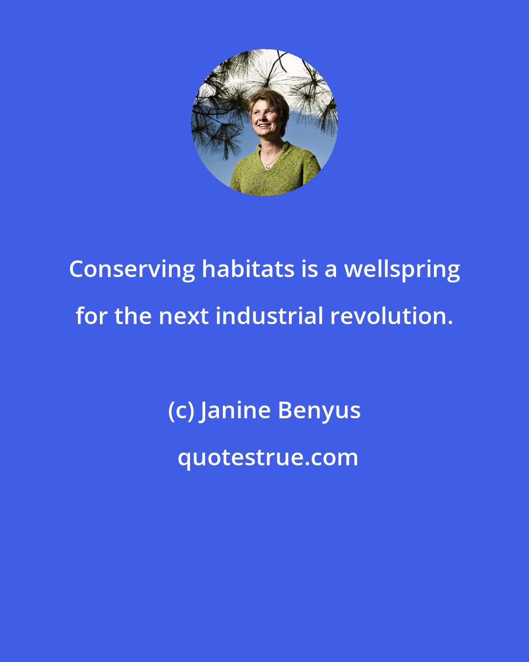 Janine Benyus: Conserving habitats is a wellspring for the next industrial revolution.