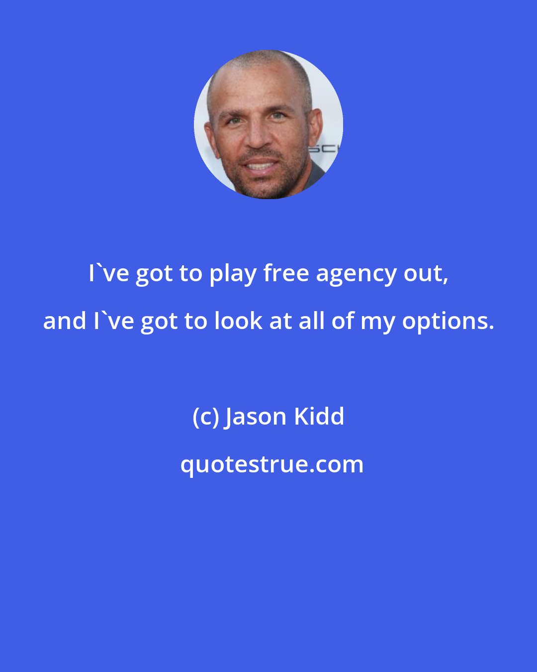 Jason Kidd: I've got to play free agency out, and I've got to look at all of my options.