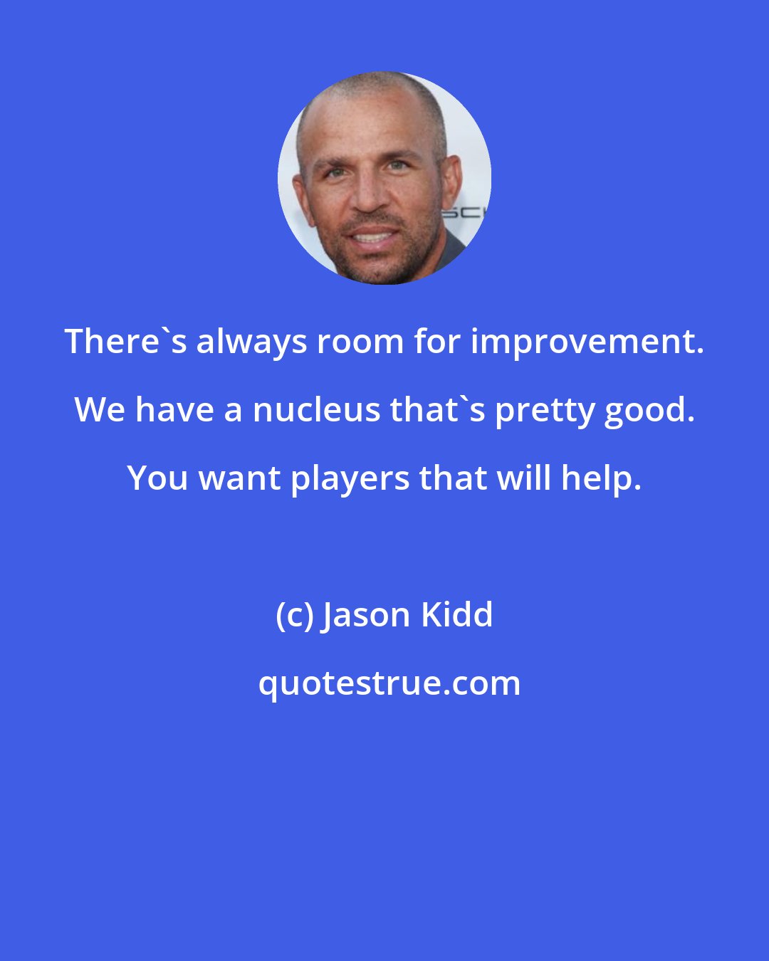 Jason Kidd: There's always room for improvement. We have a nucleus that's pretty good. You want players that will help.