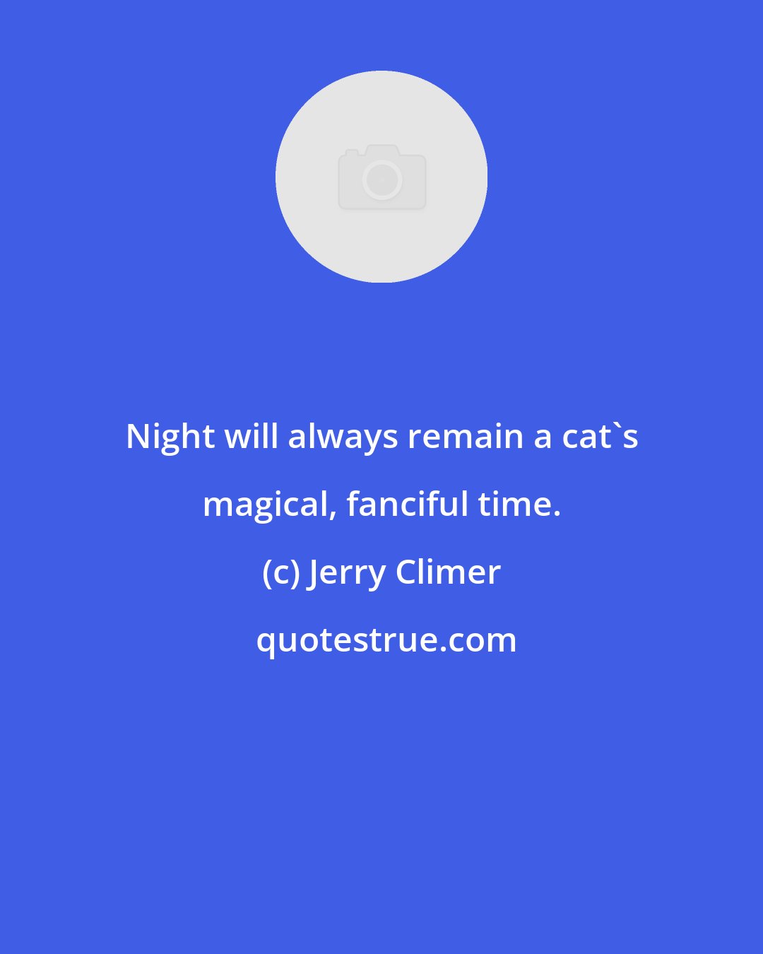 Jerry Climer: Night will always remain a cat's magical, fanciful time.