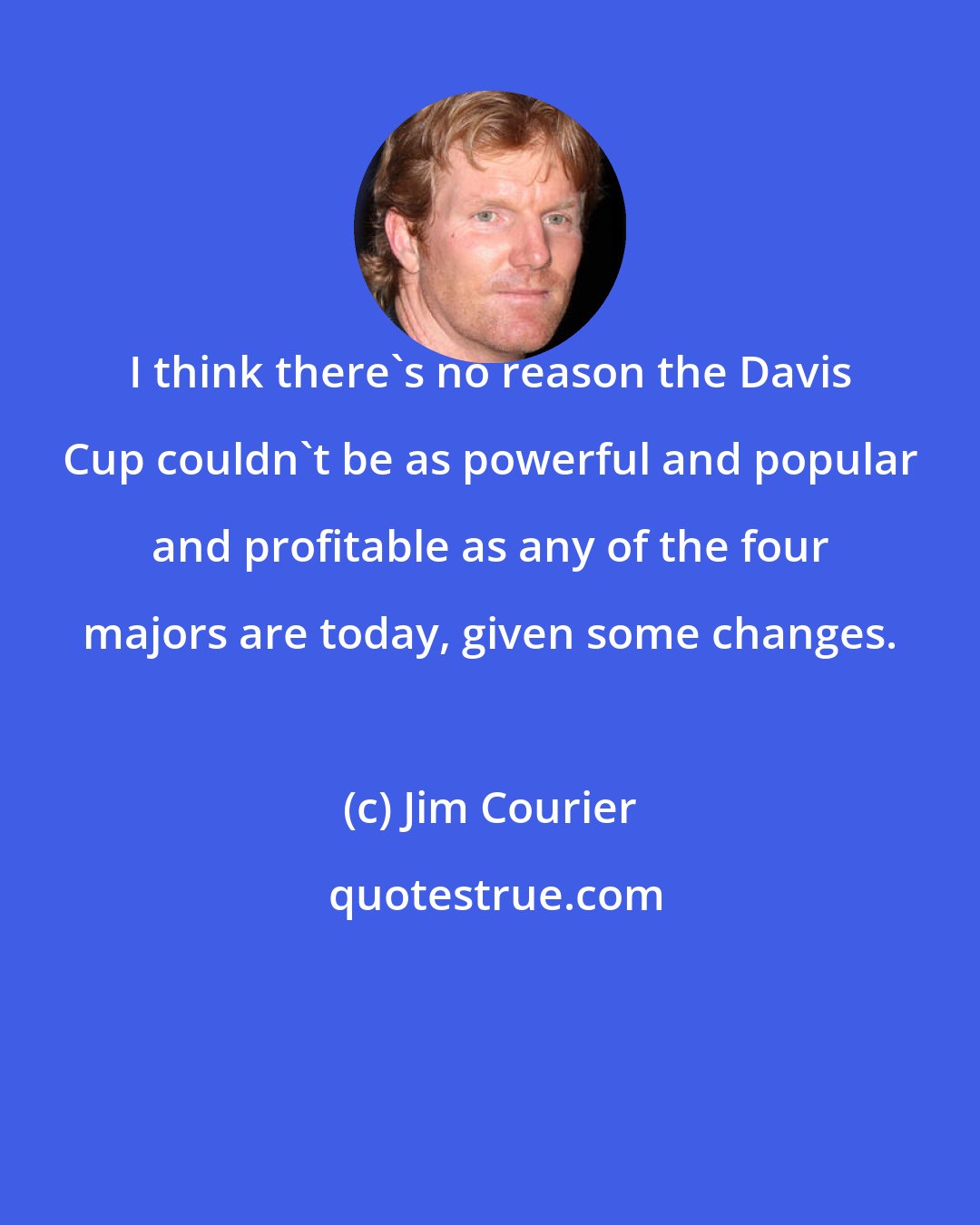 Jim Courier: I think there's no reason the Davis Cup couldn't be as powerful and popular and profitable as any of the four majors are today, given some changes.