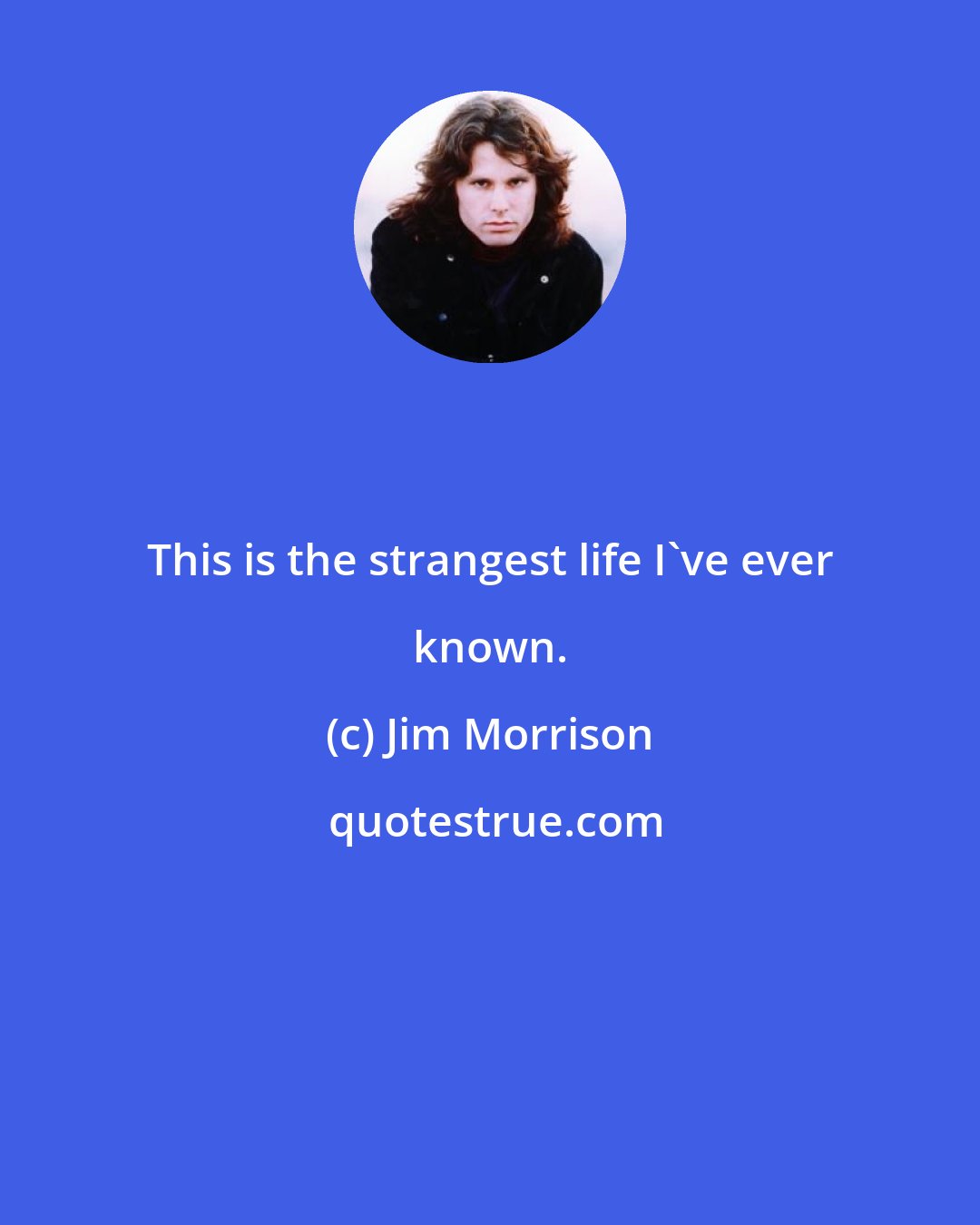 Jim Morrison: This is the strangest life I've ever known.