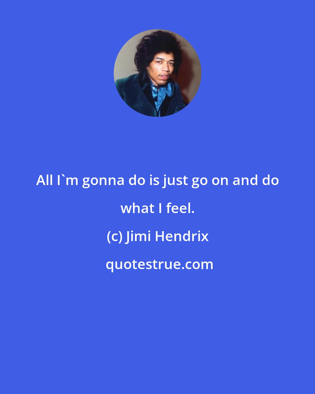 Jimi Hendrix: All I'm gonna do is just go on and do what I feel.