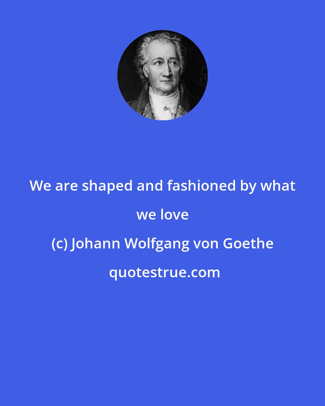Johann Wolfgang von Goethe: We are shaped and fashioned by what we love