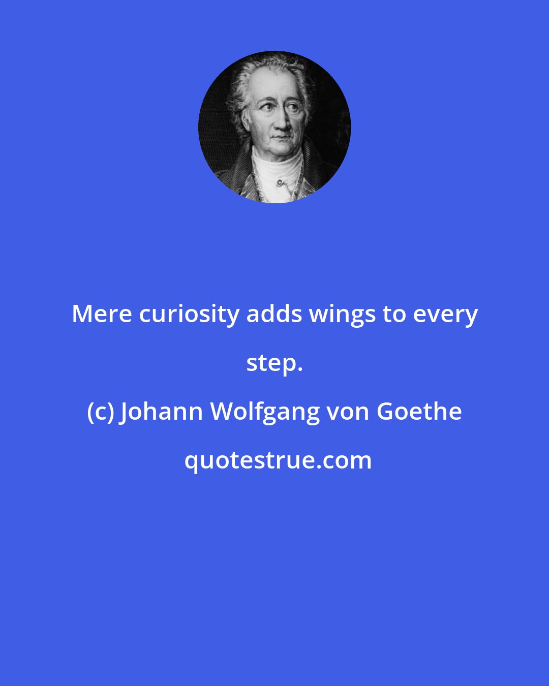 Johann Wolfgang von Goethe: Mere curiosity adds wings to every step.