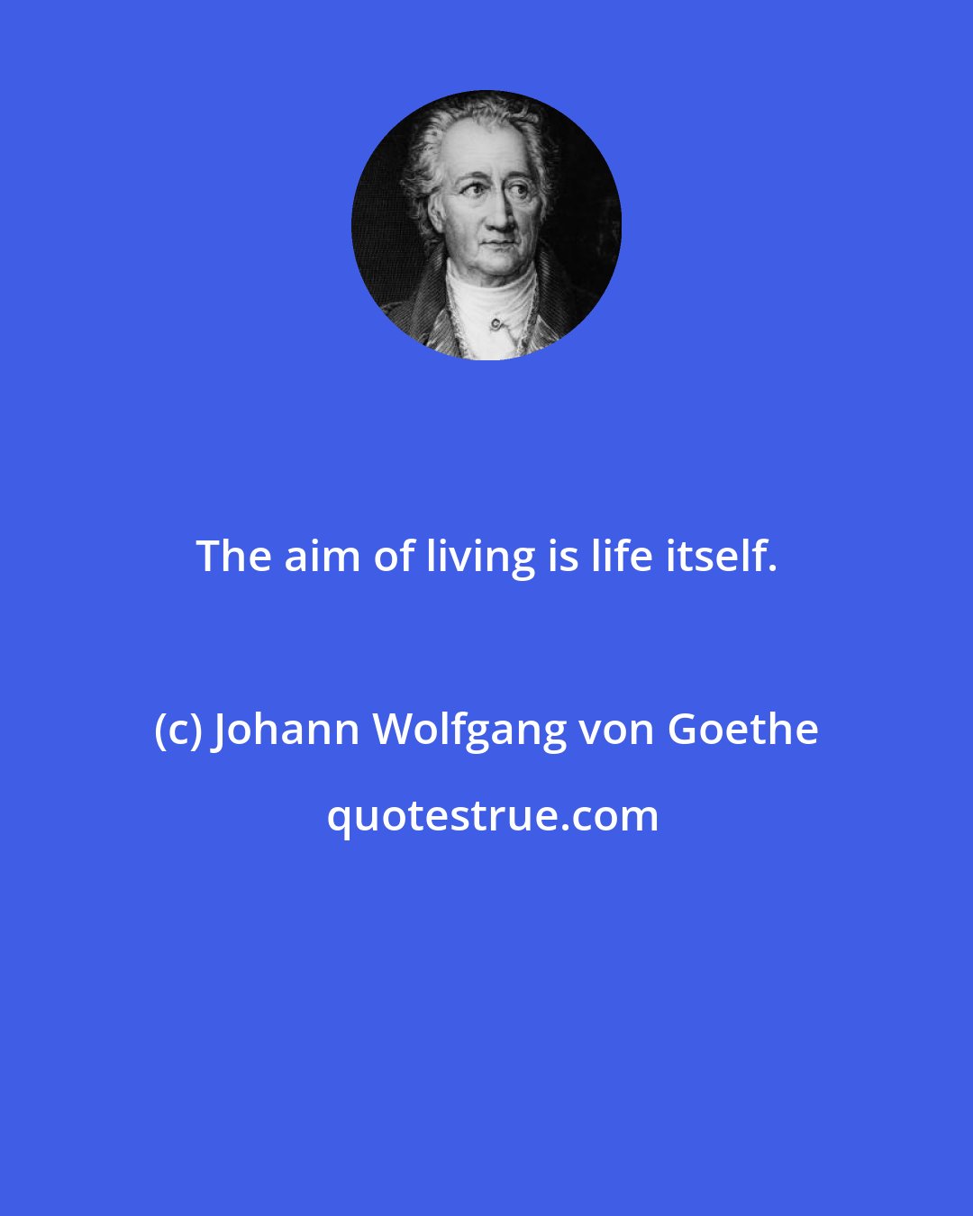 Johann Wolfgang von Goethe: The aim of living is life itself.