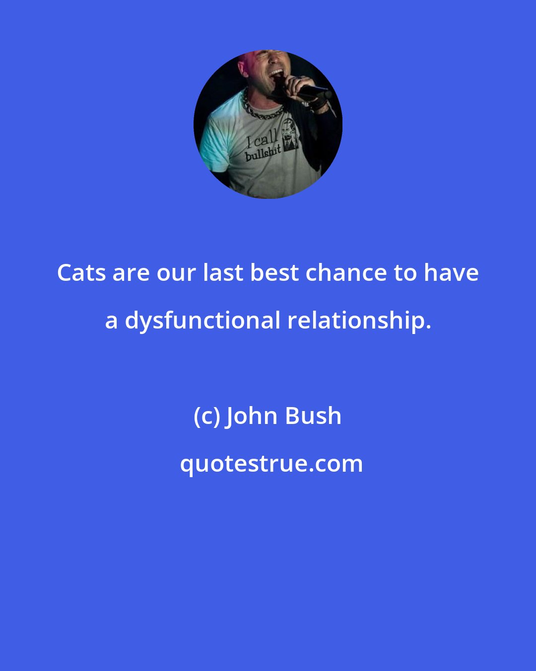 John Bush: Cats are our last best chance to have a dysfunctional relationship.