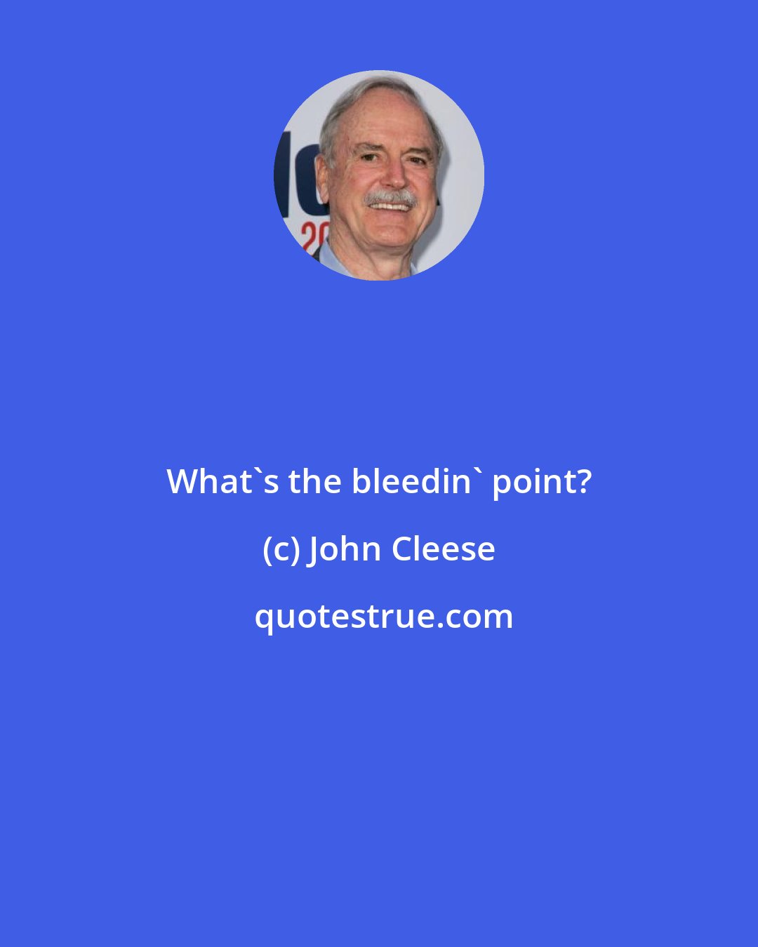 John Cleese: What's the bleedin' point?