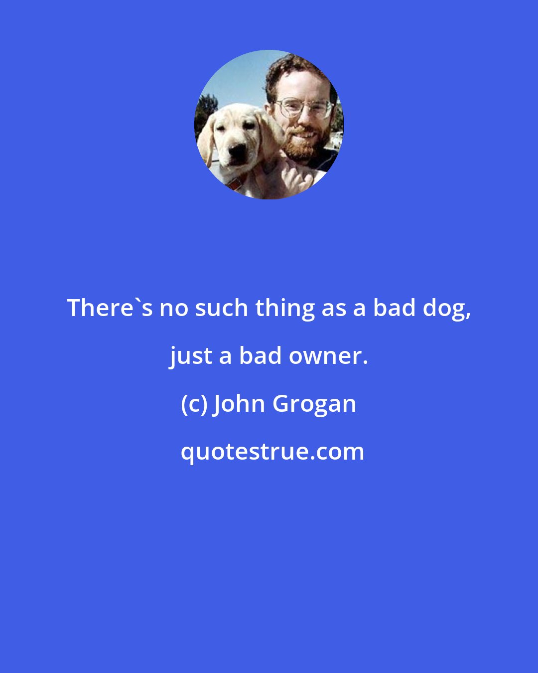 John Grogan: There's no such thing as a bad dog, just a bad owner.