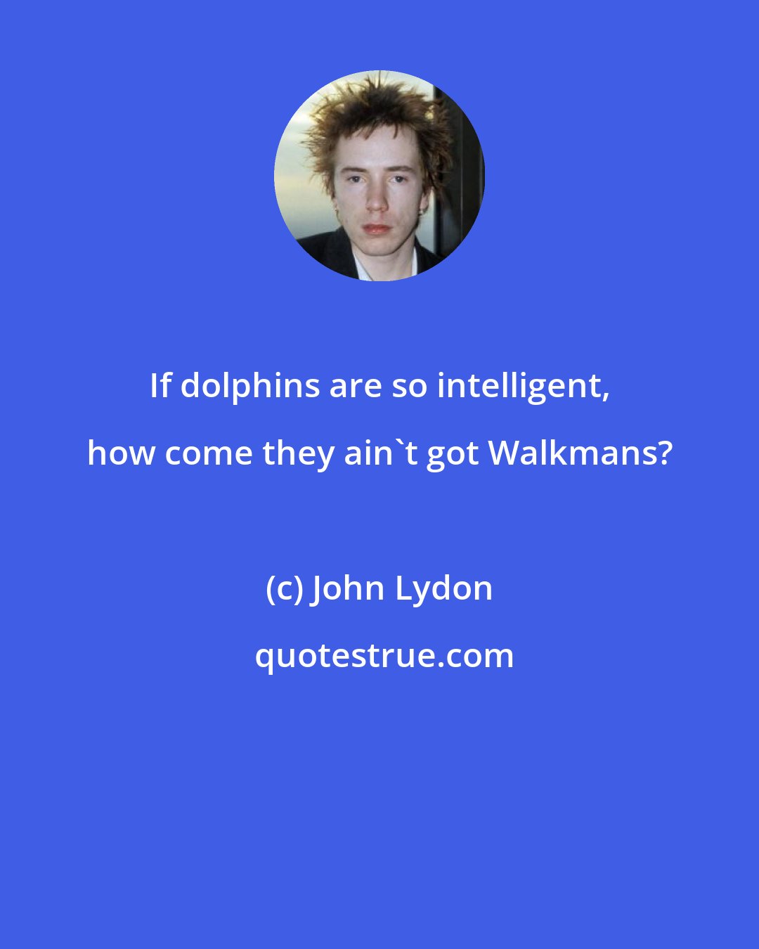 John Lydon: If dolphins are so intelligent, how come they ain't got Walkmans?