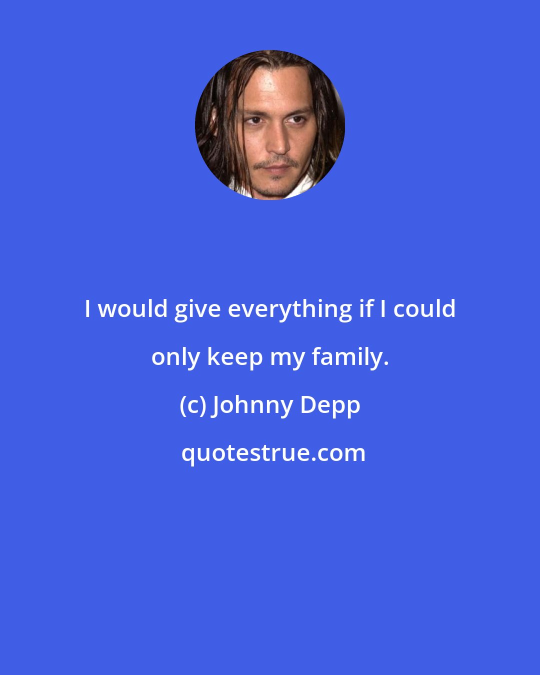 Johnny Depp: I would give everything if I could only keep my family.