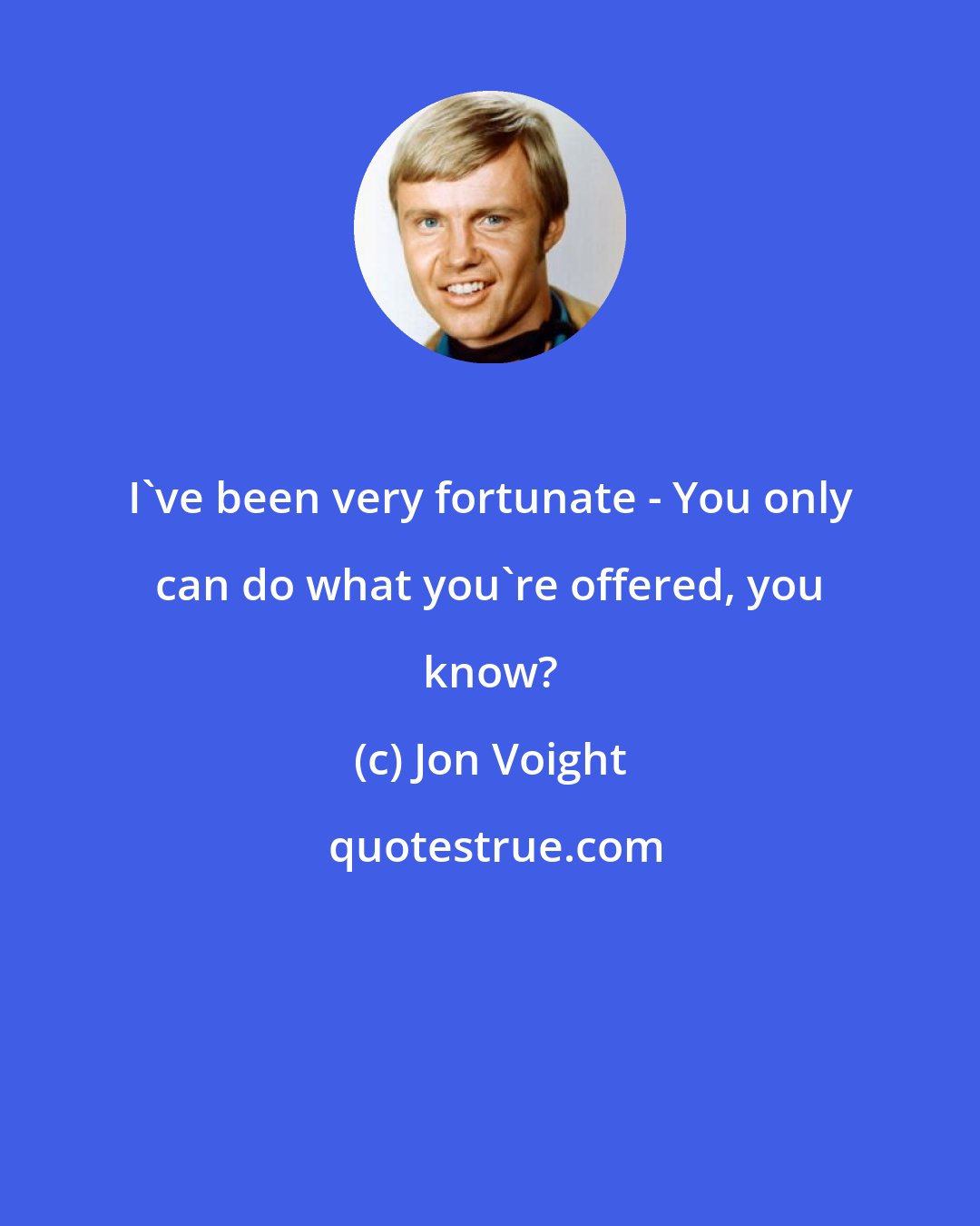 Jon Voight: I've been very fortunate - You only can do what you're offered, you know?