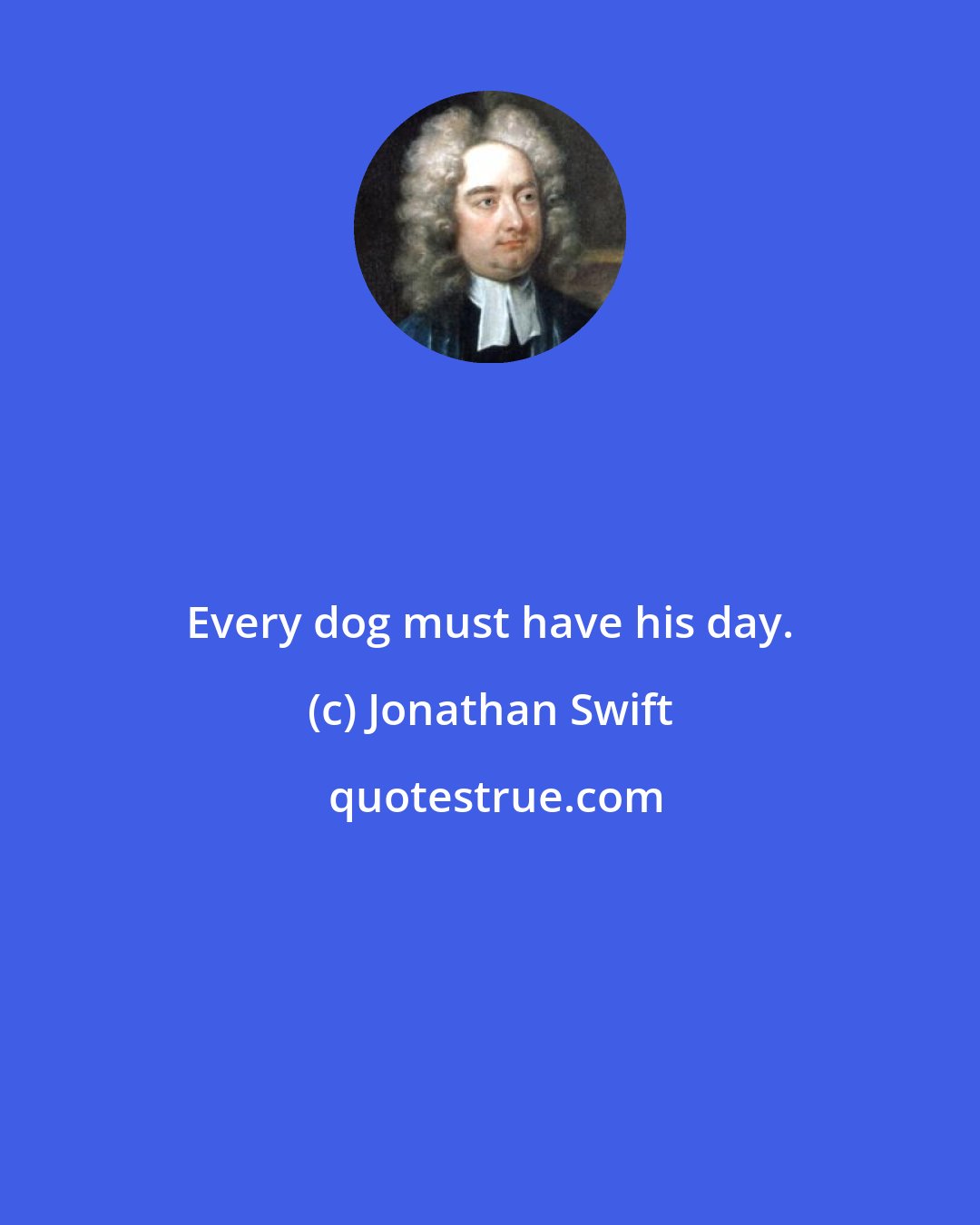 Jonathan Swift: Every dog must have his day.