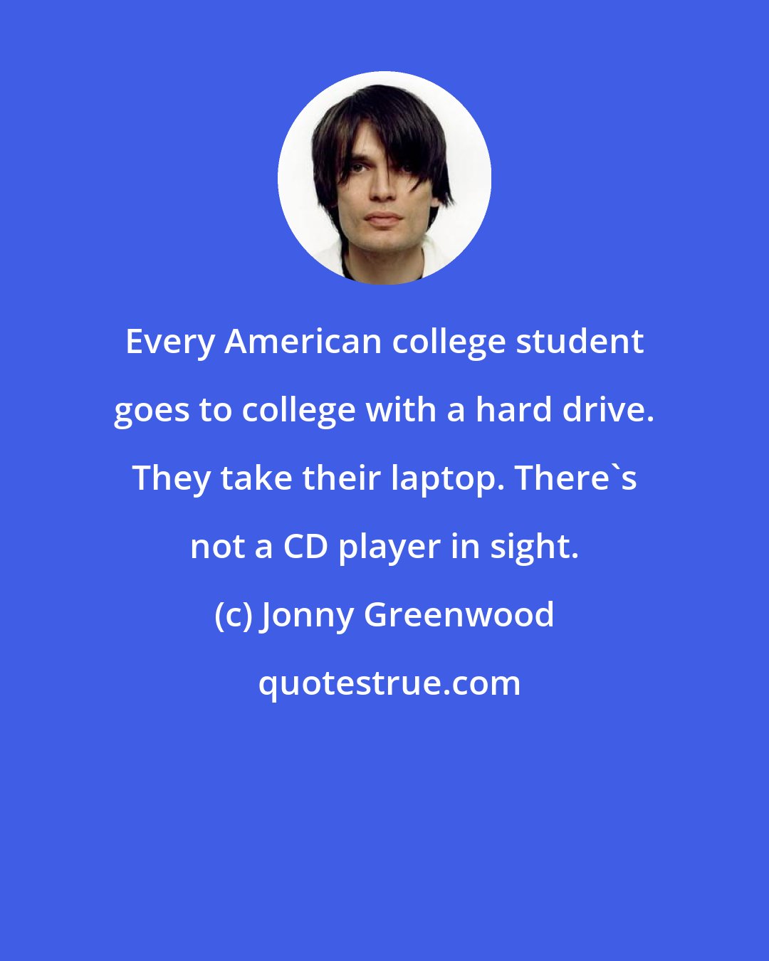 Jonny Greenwood: Every American college student goes to college with a hard drive. They take their laptop. There's not a CD player in sight.